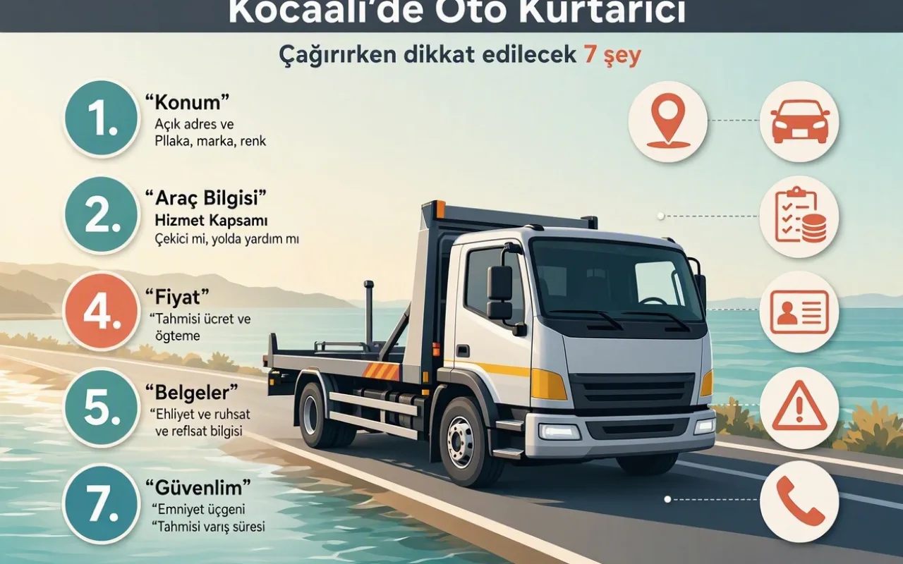 Kocaali’de oto kurtarıcı çağırırken dikkat edilecek 7 şey